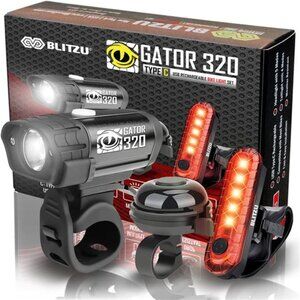 Bike Lights, Bike Reflectors Front and Back. LED Rechargeable Headlight Rear